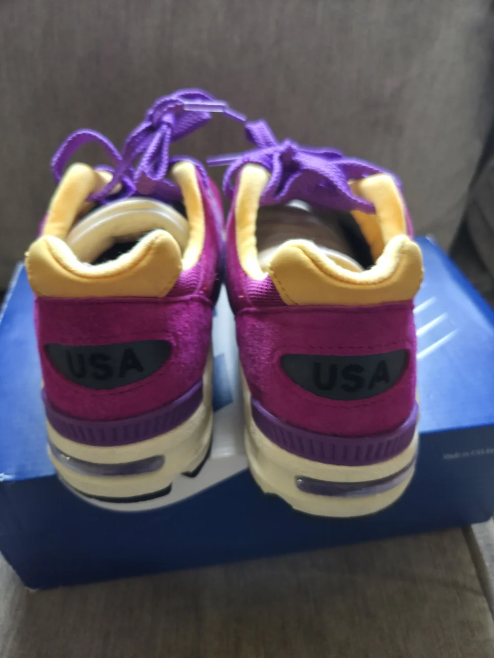 New Balance Purple & Yellow Suede Mesh Sneakers